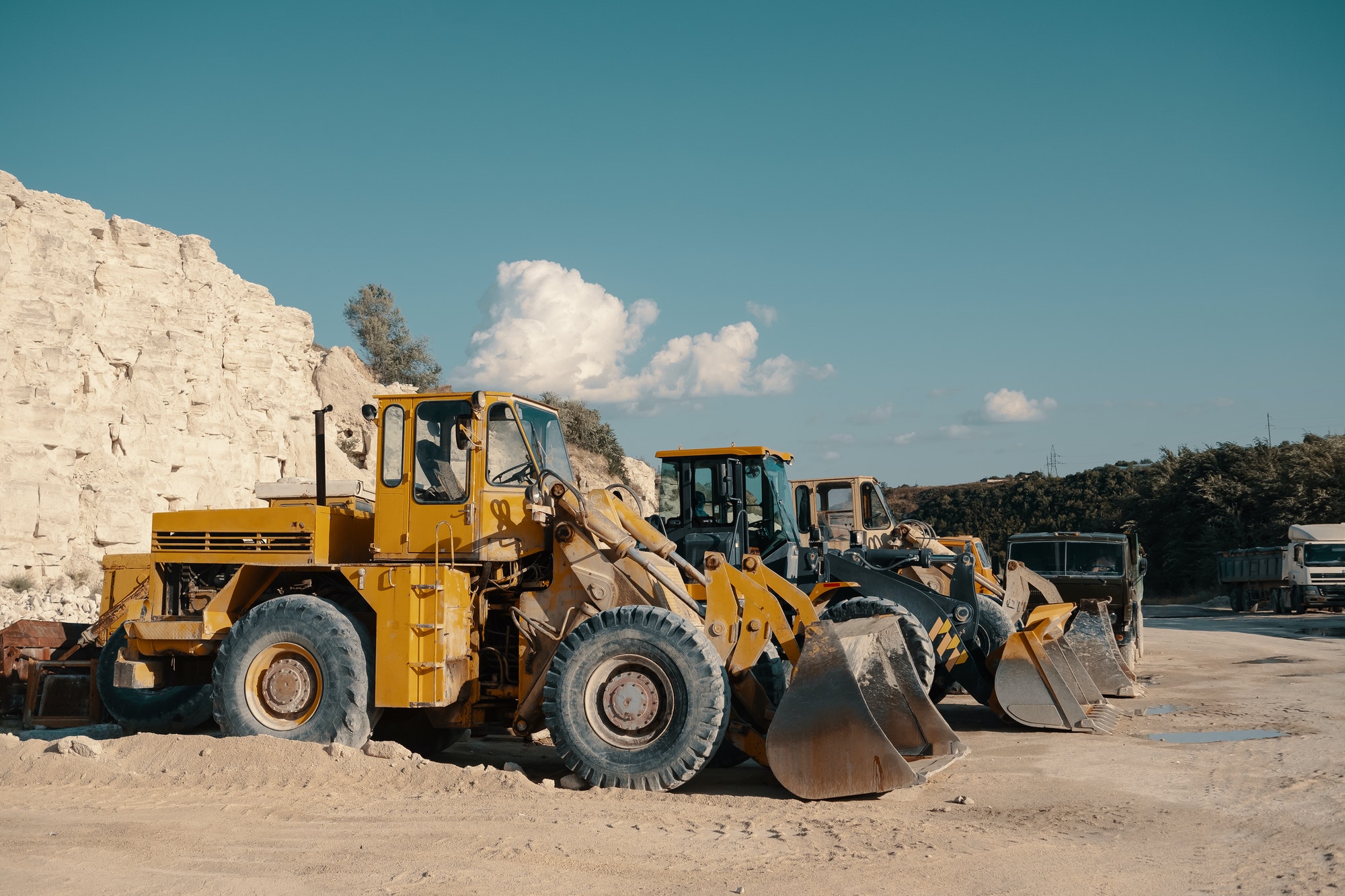 Heavy machinery in quarry